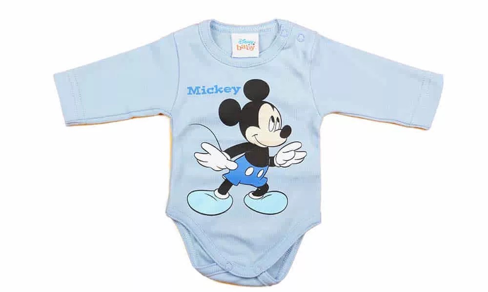 babashop.hu - AB Hosszú ujjú pamut body - Kék - Mickey egér (62)