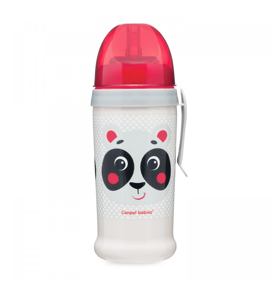 babashop.hu - Canpol Sport itatópohár cseppmentes szívószállal  350 ml (12h+) - Panda