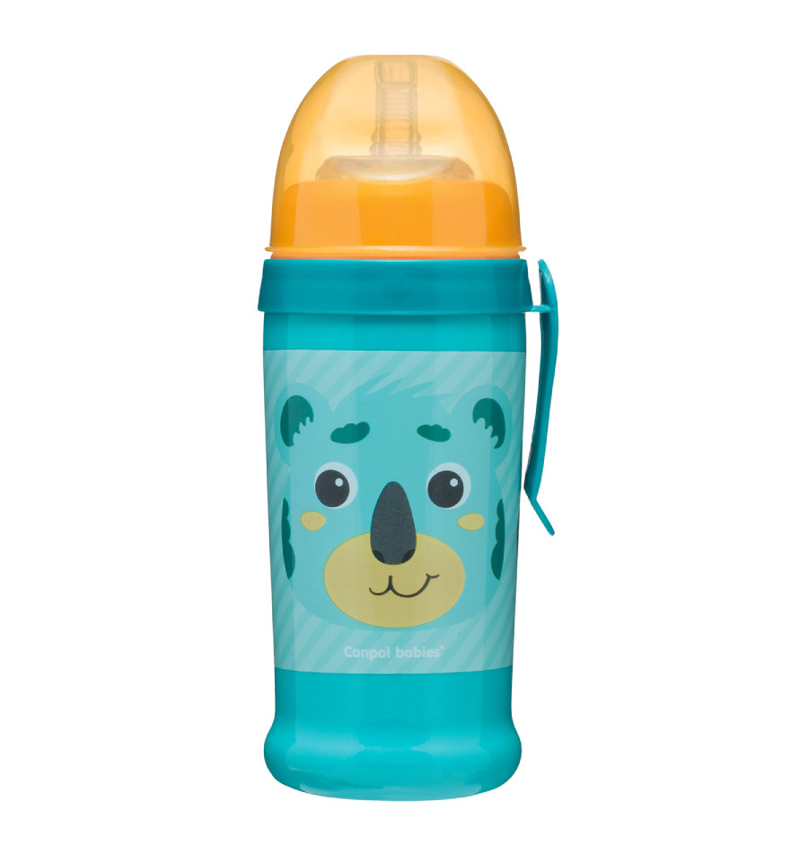 babashop.hu - Canpol Sport itatópohár cseppmentes szívószállal 350 ml (12h+) - Maci