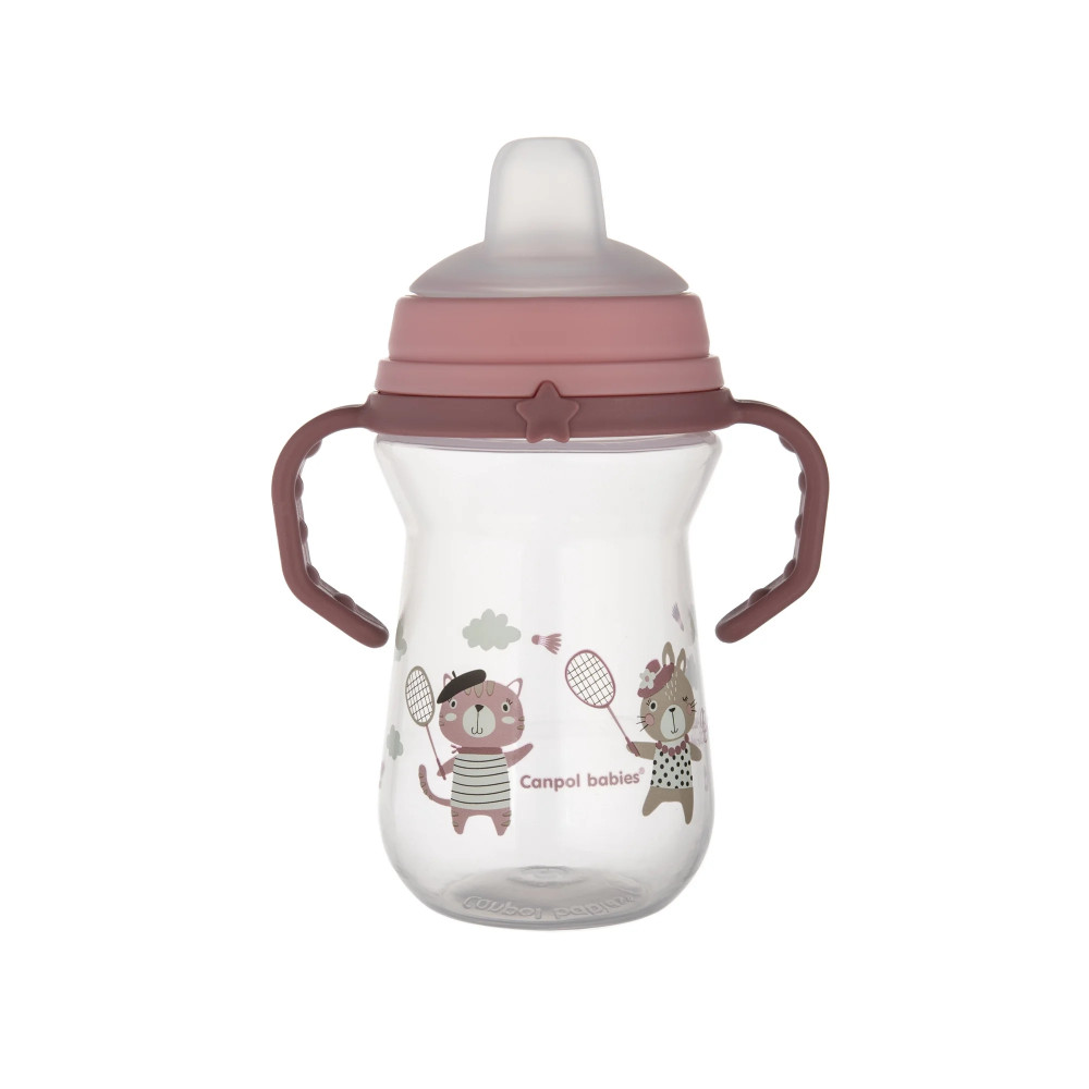 babashop.hu - Canpol Bonjour Paris Itatópohár szilikonos ivócsőrrel  250 ml (6h+) - Bordó