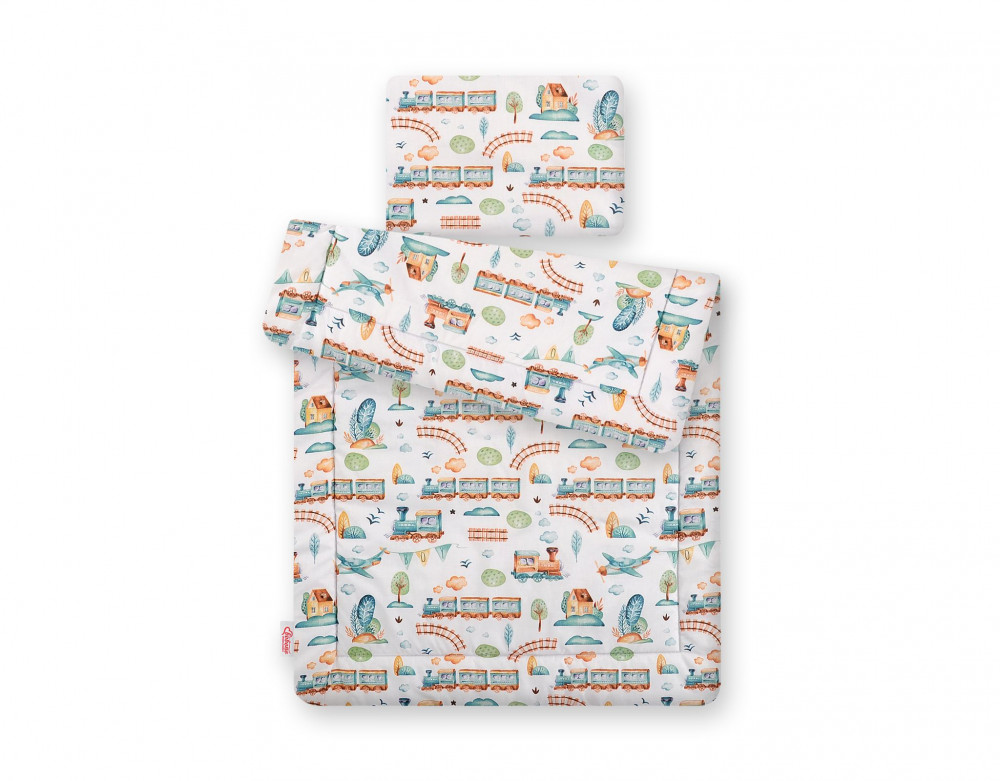babashop.hu - BabyLion Prémium 2 részes ágyneműszett (75x100) - Vonatok