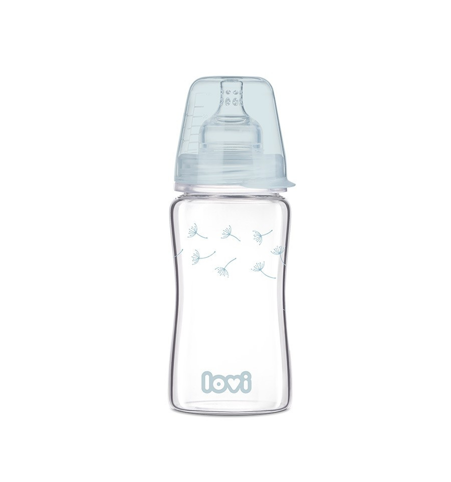 babashop.hu - Lovi DiamondGlass Üvegből készült cumisüveg 250 ml (3h+) - Botanic