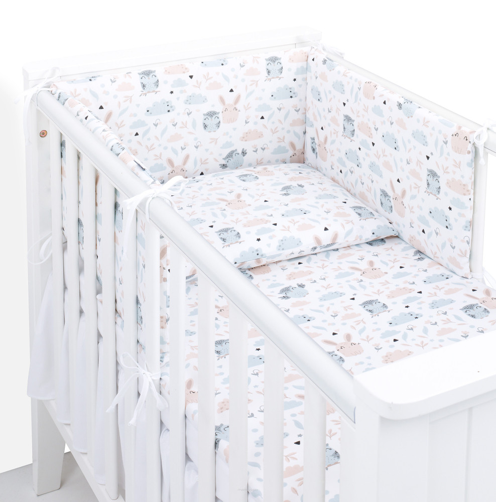 babashop.hu - MTT 3 részes ágyneműhuzat szett (100x135cm) - Bagoly és Nyuszi